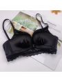 YUQI Front Closure Push Up Bra Set - Women's Small Bust Lace Underwire Lingerie | Pull Up Lift Thin Beauty Back Bralette.