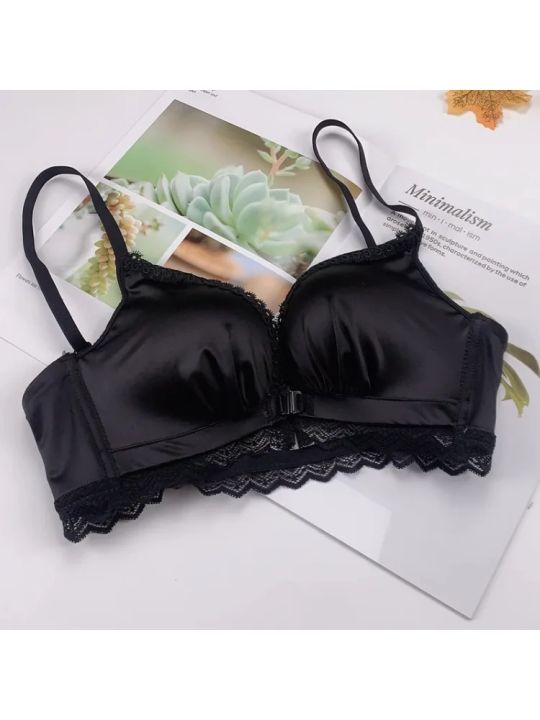 YUQI%20Front%20Closure%20Push%20Up%20Bra%20Set%20-%20Women's%20Small%20Bust%20Lace%20Underwire%20Lingerie%20%7C%20Pull%20Up%20Lift%20%20%20Thin%20Beauty%20Back%20Bralette%20-%20Image%204