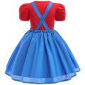 Super Bros Stage performance movie cosplay girls puff Sleeve Top+Dress Girl Halloween Birthday Party Cosplay. 