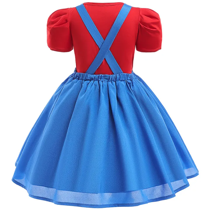 Super%20Bros%20Stage%20performance%20movie%20cosplay%20girls%20puff%20Sleeve%20Top+Dress%20Girl%20Halloween%20Birthday%20Party%20Cosplay%20-%20Image%203
