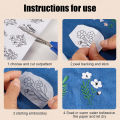2PC Floral Print Water-Soluble Underlay Embroidery Patterns for DIY Craft And Sewing Projects. 