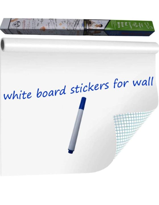 Dry%20Erase%20Whiteboard%20Sticker%20Wall%20Decal,Self-Adhesive%20White%20Board%20Sticker%20Vinyl%20Peel%20and%20Stick%20Paper%20for%20School,%20Office,%20Home,%20Kids%20Drawing%20with%201%20Marker%2078.7%20X%2017.5%20inch%20-%20Image%202