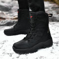 Men Motorcycle Tactical Boots Lace Up Women Army Warm Comfortable Climbing Hiking Shoes Plush Unisex Hunting Boots High Quality. 