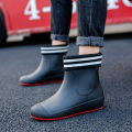 German Non-slip Rain Shoes Men Mid-calf Warm Rain Boots Plus Velvet Waterproof Shoes Kitchen Shoes Car Wash Fishing Shoes Women.