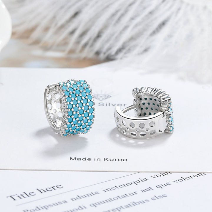 Luxury%20Simulated%20Blue%20Turquoise%20Round%20Hoop%20Earrings%20For%20Women%20Gold%20Silver%20Color%20Small%20Ear%20Buckle%20Wedding%20Jewelry%20Engagement%20Gift%20-%20Image%203