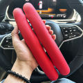 Universal D-shaped Round Car Steering Wheel Cover Ventilation hole Leather Absorb sweat Anti-slip Decoration Accessories 15inch. 