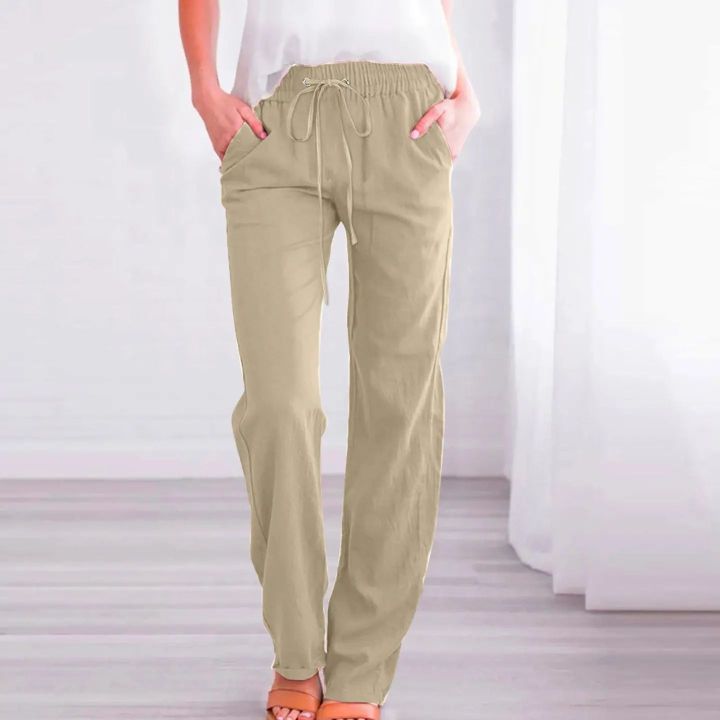 Casual%20Elastic%20Linen%20Straight%20Cotton%20Pant%20for%20Women%20-%20Image%205