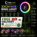 WKSHOP 33CM RGB Ring Light with 7FT Adjustable Tripod Stand USB LED Selfie Ring Lamp for TikTok YouTube Live Streaming Makeup Photography Video Recording Mobile Holder Dimmable Studio Light 26 RGB Modes 3 Color Temperatures for Creators Vloggers Gaming. 