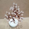artificial aluminum wire bonsai tree with white stone.