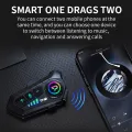 Kebidumei Motorcycle Helmet Headset Handsfree Call 2000mAh Stereo Anti-Interference Waterproof Music Player Wireless Earphone. 