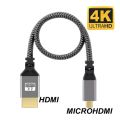0.3m Nylon Braid HD Micro to HDMI HDTV Cable Micro HDMI to HDMI-compatible 4K/60Hz 3D Micro HDMI-compatible Cable For HDTV PS4.
