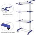 Three layer heavy duty double pole foldable cloth dryer clothes drying stand. 
