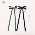 20Pcs random color nylon ribbon hair bows hairclips girls ponytail hairgripes simple fashion head clips Long tassel hair clip. 