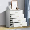 BM-MART Dressers for Bedroom, Heavy Duty 4-Drawer Wood Chest of Drawers, Modern Storage Bedroom Chest for Kids Room, White Vertical Storage Cabinet for Bathroom, Closet, Entryway,. 