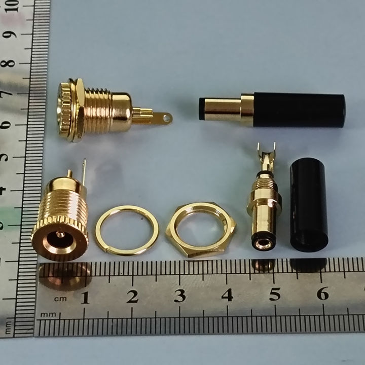 Dc Socket Kit 1/2PCS Gold Plated DC Power Socket Kit DC099 5.5*2.1mm 5.5*2.5mm 30V ...