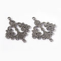10 pc Antique Silver Tibetan Style Rhombus Chandelier Component Links for Dangle Earring Making Lead Free and Cadmium Free. 