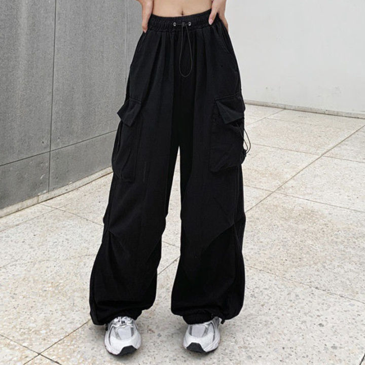 2024%20Women%20Casual%20Joggers%20Tech%20Pants%20Solid%20Low%20Waist%20Pants%20Drawstring%20Wide%20Leg%20Baggy%20Trousers%20Y2k%20Streetwear%20Oversize%20Sweatpants%20-%20Image%202