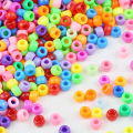 100/400pcs 6x9mm Solid Color Large Hole Pony Beads DIY Jewelry Making For Friendship Bracelets & Hair Braids Craft Supplies. 
