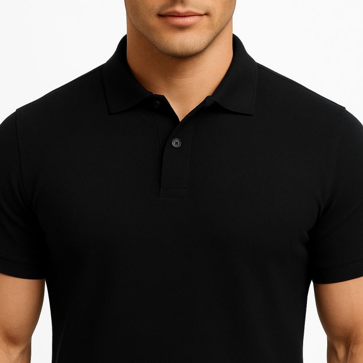Men%E2%80%99s%20Solid%20Black%20Polo%20T-Shirt%20%20Premium%20PK%20Cotton%20%7C%20Casual%20&%20Formal%20Wear%20-%20Image%203