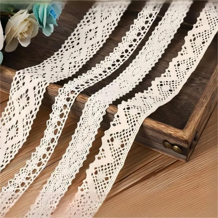 5Meter%20Roll%20White%20Cotton%20Embroidered%20Lace%20Net%20Ribbons%20Fabric%20Trim%20DIY%20Decorate%20Sewing%20Handmade%20Craft%20Materials%20Bow%20-%20Image%202