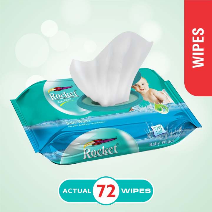 Rocket Baby Wipes (72 pcs) 6 Packs