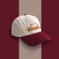 Corduroy Hat WONDER Embroidery Patchwork Colours Baseball Cap Korean for Women Fashion Visor Cap for Men. 