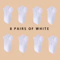 8 Pairs Women/Men Boat Socks Invisible Low Cut Silicone Non-slip Summer No-show Ankle Socks Solid Color Casual Breathable. 
