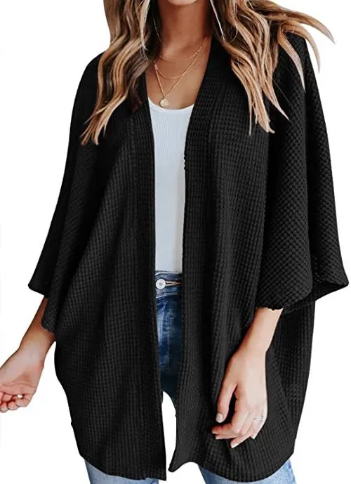Oversized%20casual%20cardigan,%20women's%20plus%20size%20waffle%20knit%20cardigan%20with%20three-quarter%20length%20sleeves%20-%20Image%206