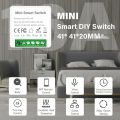 Mini Smart Switch Breaker Tuya WiFi Zigbee 3.0 Wireless Light Control DIY Module with Remote Timer (Alexa/ Compatible). 