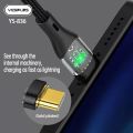 Yesplus 66w Type-c To Type-c 100CM Transparent YS-836 Fast Cable. 