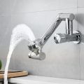 360° Rotation Chrome Kitchen Faucet Sink Basin Wall Mounted Single Cold Water Tap Bathroom Faucet Single Hole Kitchen Faucets. 