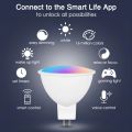 Suidhome Smart LED Bulb WIFI Connect GU5.3/MR16 DC12V Mini Spotlight 5W Lamp Work With Alexa Google Home RGBCW Color Changing lightify. 
