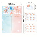 1Set Teddy Bear Gender Reveal Poster, Gender Reveal Voting Poster Party Games Kit with 36pcs Bear Pink and Blue Voting Stickers. 