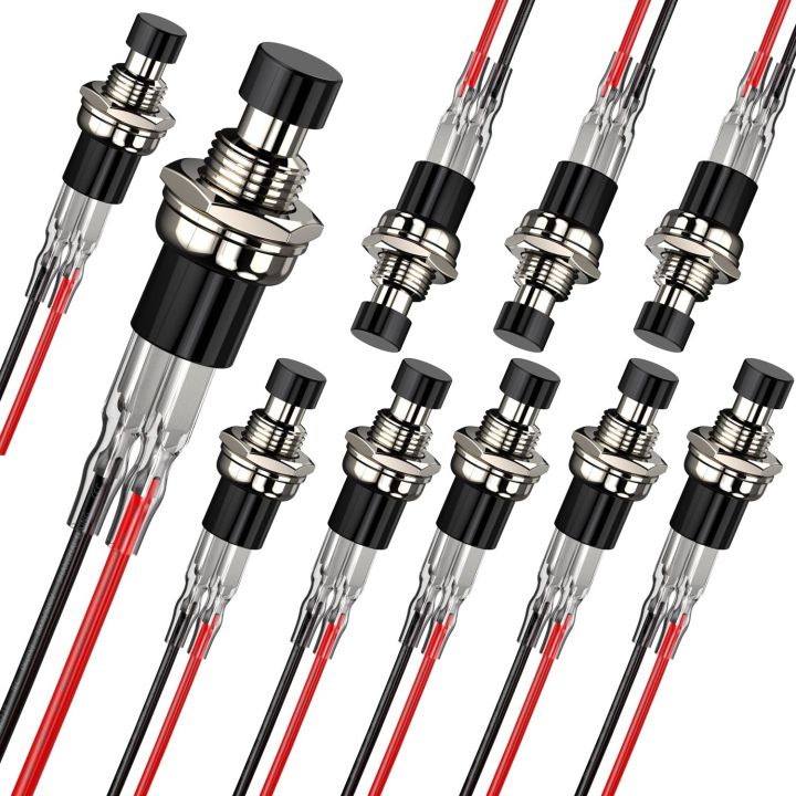 MKBKLLJY 15pcs 7mm Black Round Mini Push Button Switch