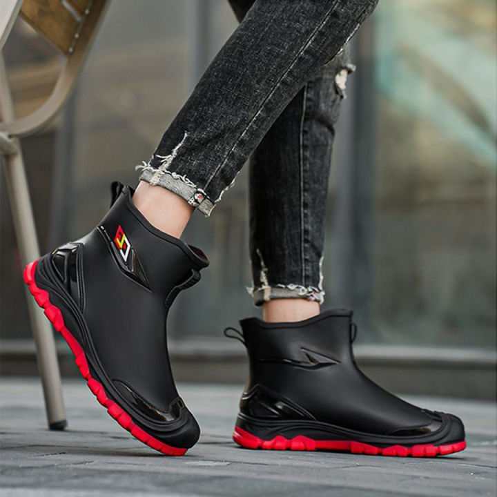 Workwear%20Style%20Outdoor%20Work%20Commuting%20Fishing%20Kitchen%20Anti%20Slip%20Waterproof%20Men's%20Flat%20Bottomed%20High-Quality%20%20Boots%20Rain%20Bo%20-%20Image%202