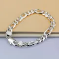 925 Silver Plated 6MM Braclet For Men. 
