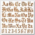 Gothic A to Z Alphabet Numbers Stencil, 11.81x11.81" Hollow Out Drawing Painting Template Reusable DIY Art and Craft Stencils. 