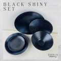 Black shiny dinnerware set, black shiny dinnerware set, Japanese dish, Japanese Bowl. 