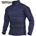 TACVASEN Mens Military Combat Shirts 1/4 Zip Long Sleeve Tactical Hunting Shirts Outdoor Hiking Army Shirts Casual Pullover Tops. 