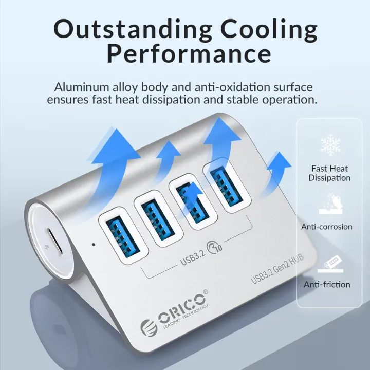 ORICO%20USB%203.2%20HUB%2010Gbps%20Type%20C%20Expander%20PD60W%20Charging%20Hub%207-port%20Splitter%20for%20PC%20laptop%20with%20EU%20Power%20Adapter%20Docking%20Station%20-%20Image%204