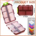 10 Compartments Travel Pill Organizer Pocket Portable Pill Storage Box Case Daily Pill Container or Purse Fish Oil Medicine.