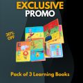 Pack of 3 Pre School Learning Books for Kids Learning Books for Knowledge Books for Girsl  English Urdu Math Books for kids. 