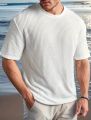 WAFFLE KNIT TEXTURE OVERSIZED DROPSHOULDER TSHIRT FOR BOYS AND MEN. 