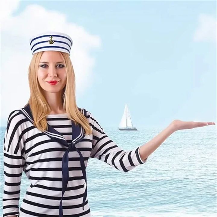 2Pcs%20Yacht%20Captain%20Hat%20Sailor%20Ship%20Cap%20Scarf%20Sailor%20Hat%20Boat%20Costume%20for%20Men%20Women%20Captains%20Dressing%20up%20Party%20(2pCS%20Set)%20-%20Image%202