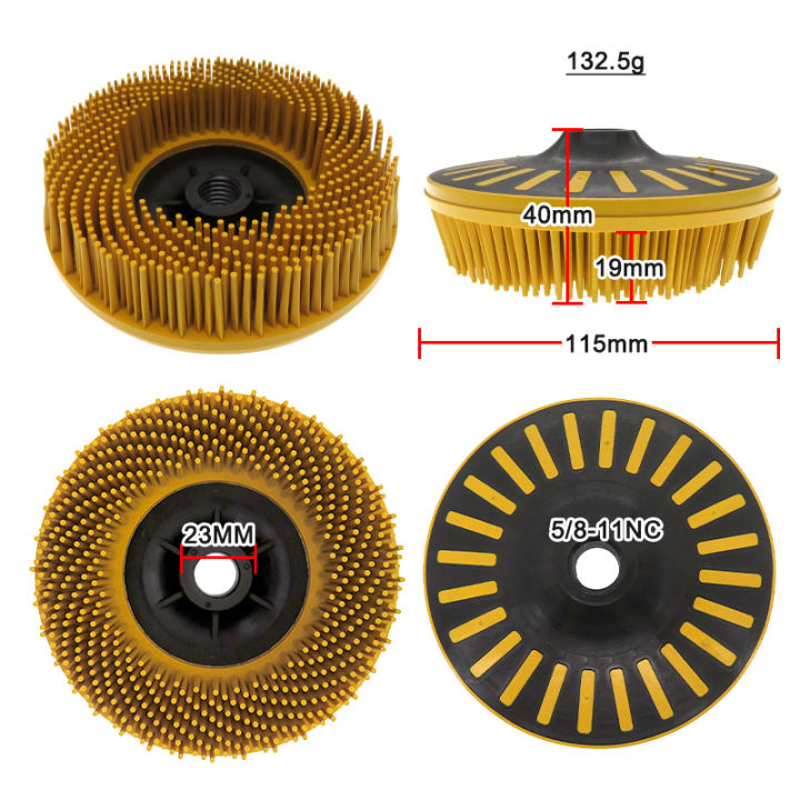 1%20Pcs%204.5%20Inch%20Bristle%20Discs%20Abrasive%20Bristle%20Disc%2036/50/80/120%20Grit%20with%205/8-11%20Thread%20for%20Removing%20Coatings%20Paint%20Rust%20-%20Image%203