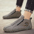 New Men's Ankle Boots Fashion Soft Sole High Top Sneakers Men Shoes Outdoor Versatile Loafers Comfortable Casual Walking Shoes. 