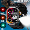 New in  Smart Watch For Men Wome  Amoled Flashlight Waterproof Outdoor Sport Bluetooth Call Smartwatch Smart Band. 