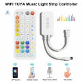 DC5-24V IR 44-Key Symphony RGBIC WIFI TUYA APP Full-Color Horse Racing Music LED SPI Controller For UCS1903 WS2812B Light Strip. 