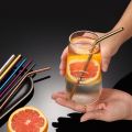 6*215mm 6Pcs Eco-friendly Reusable Metal Straws Set 304 Stainless Steel Drinking Straw Cocktail Party Favor Bar Accessory.