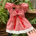 Summer Pet Dress Floral Pattern Plaid Skirts Cat Princess Dresses Chihuahua Yorkie Sweet Skirts Puppy Dog Costume Pet Supplies. 